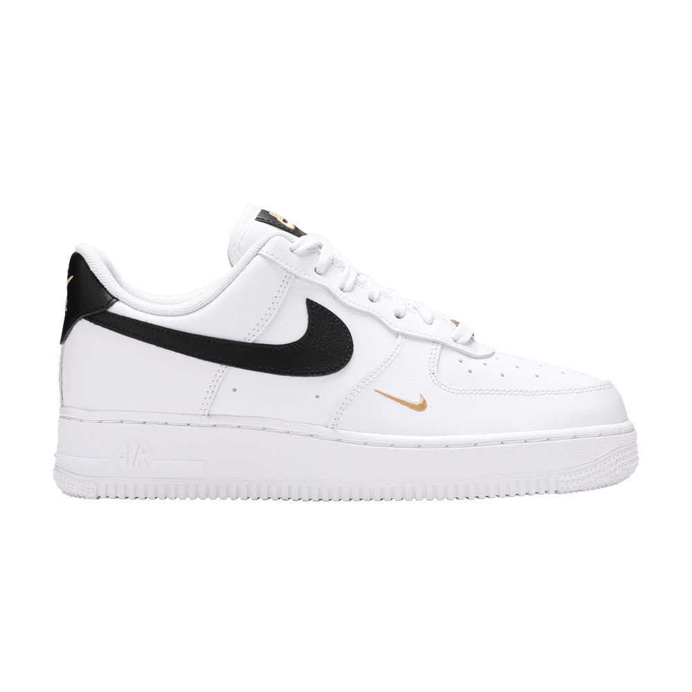 Air Force 1 Low &#39;07 Essential White Black Gold Mini Swoosh