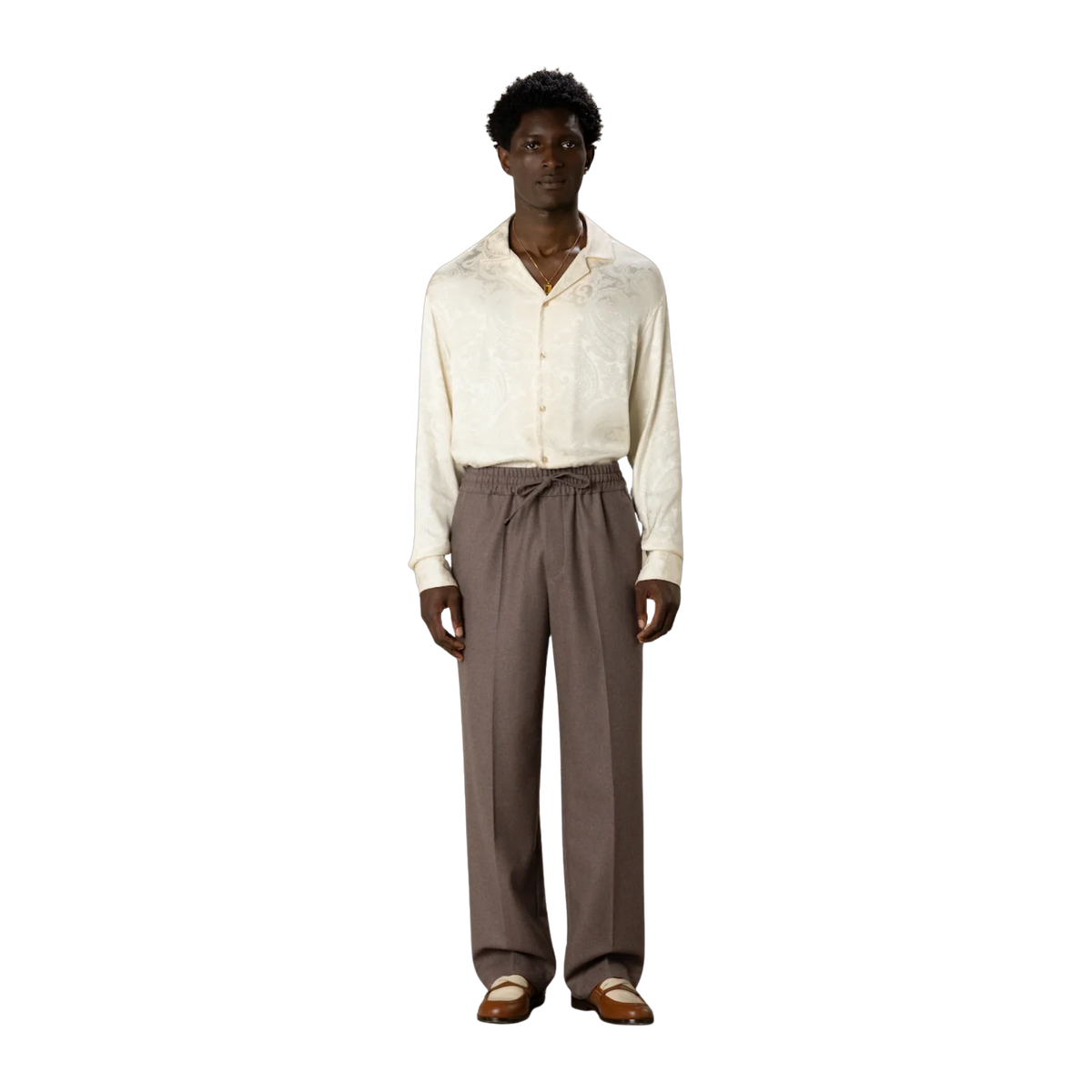 Elastic Waist Flannel Pants