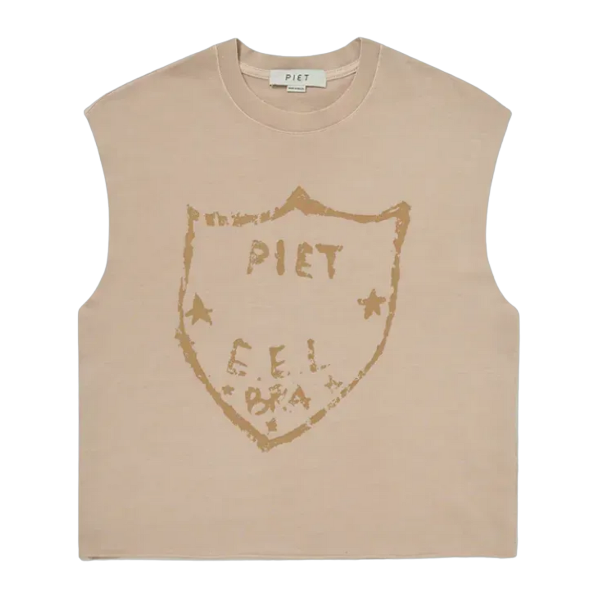 Emblem Raw Edge Oversized Tank Top