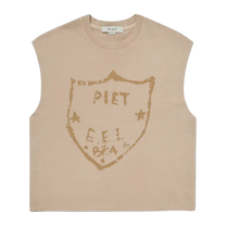Emblem Raw Edge Oversized Tank Top