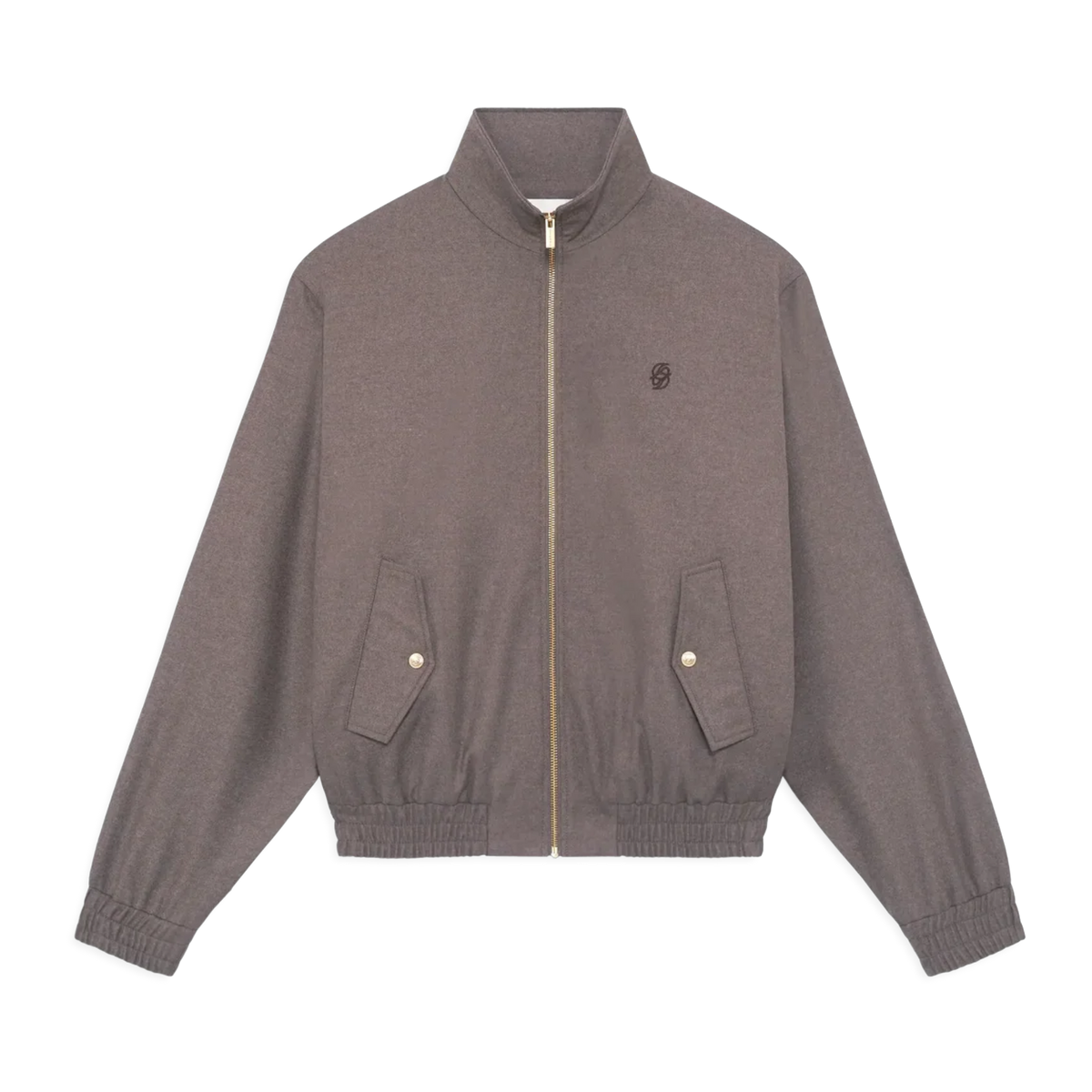 Embroidered Flannel Track Jacket