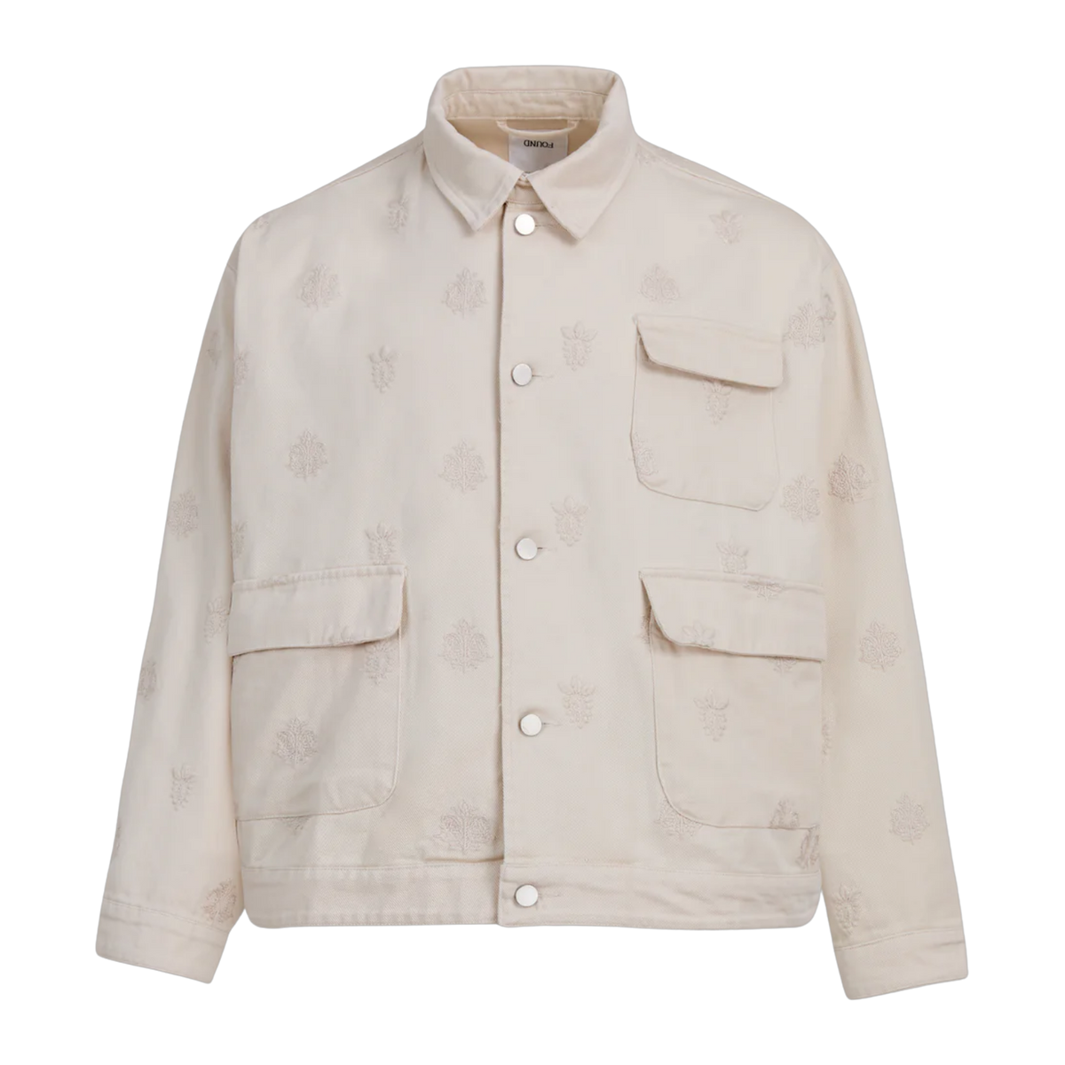 Embroidered Motif Jacket Dirty White