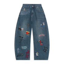 Embroidered Paintings Balloon Pants