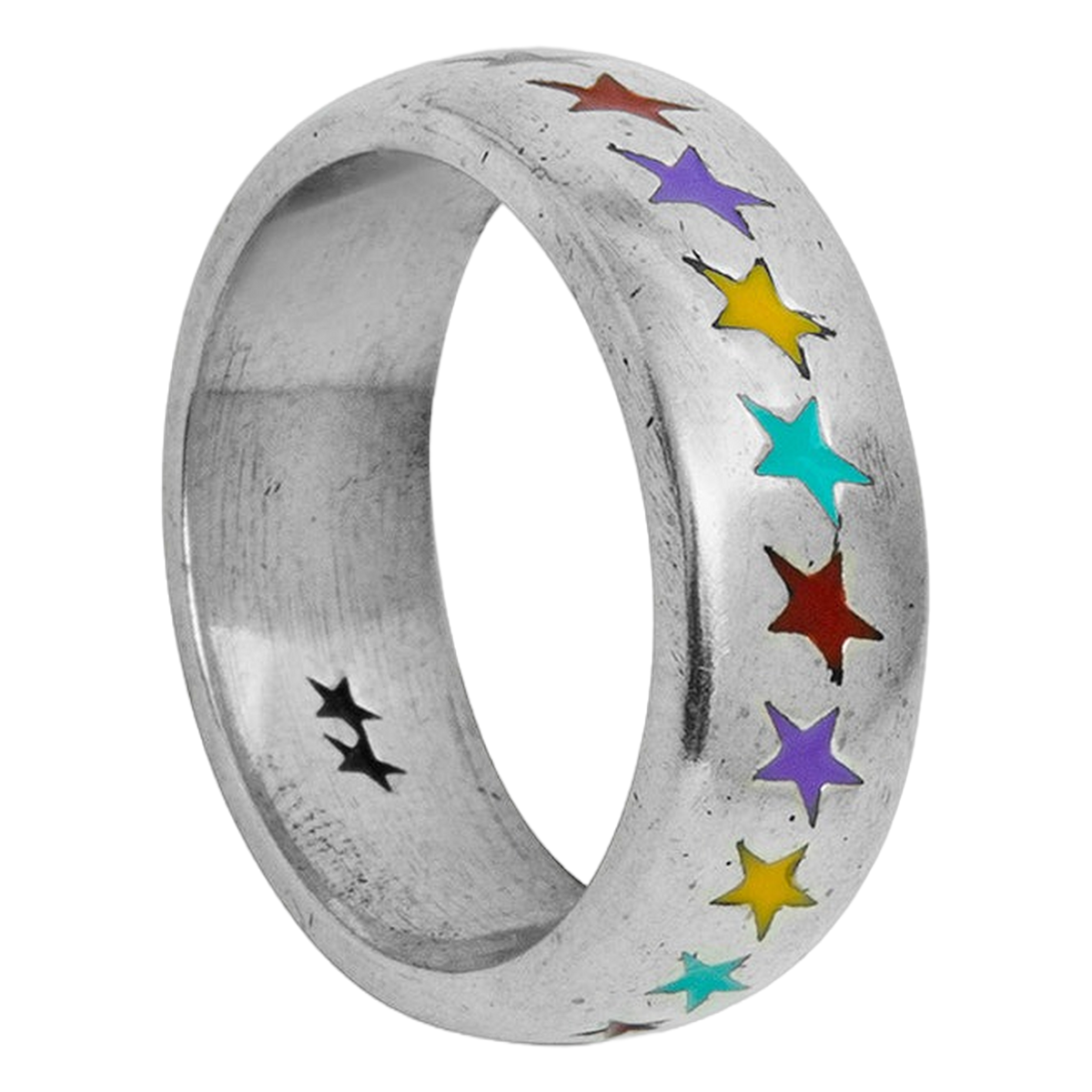 Enameled Multicolor Starline Ring