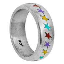 Enameled Multicolor Starline Ring