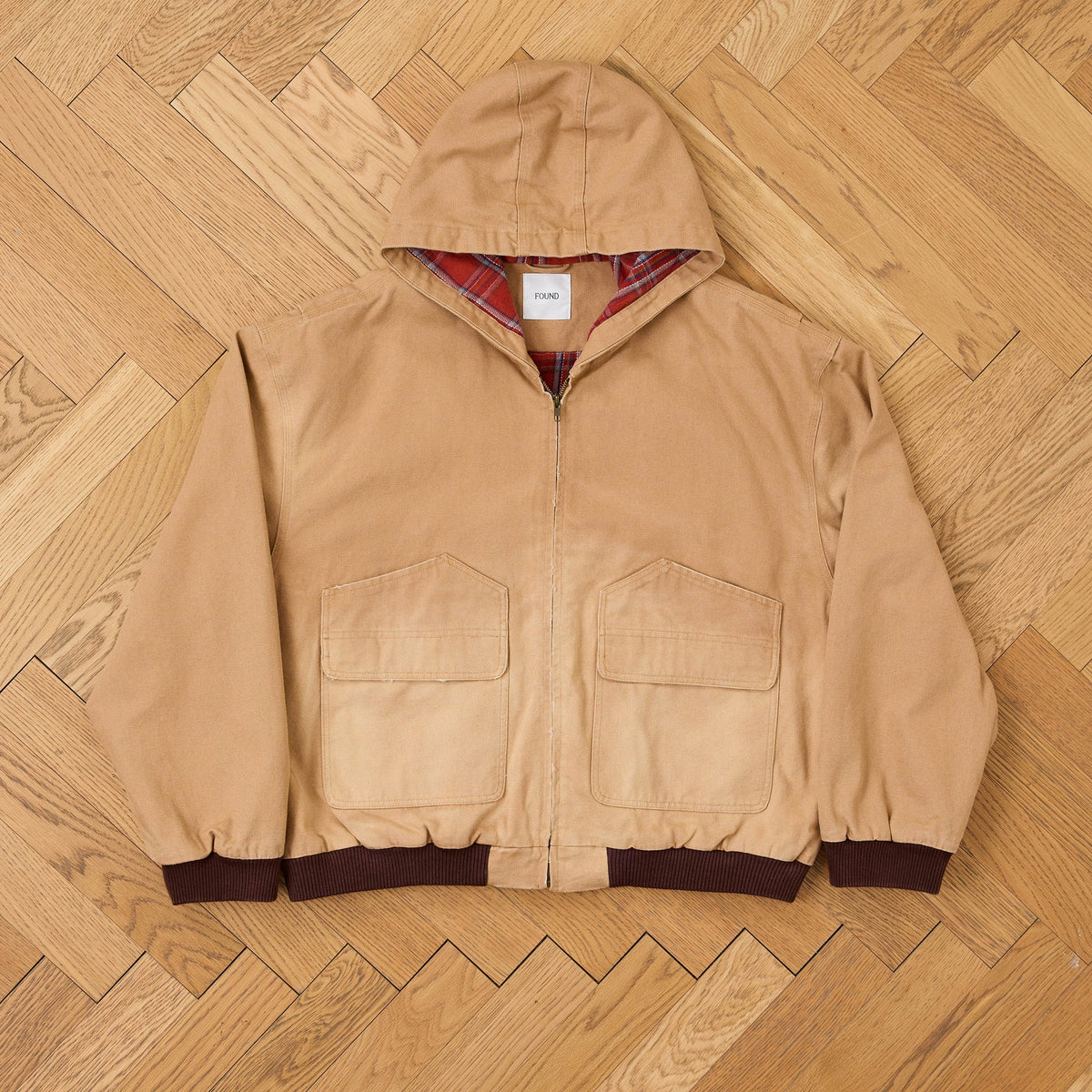 Faded Canvas Work Hoodie Sand, detail 1