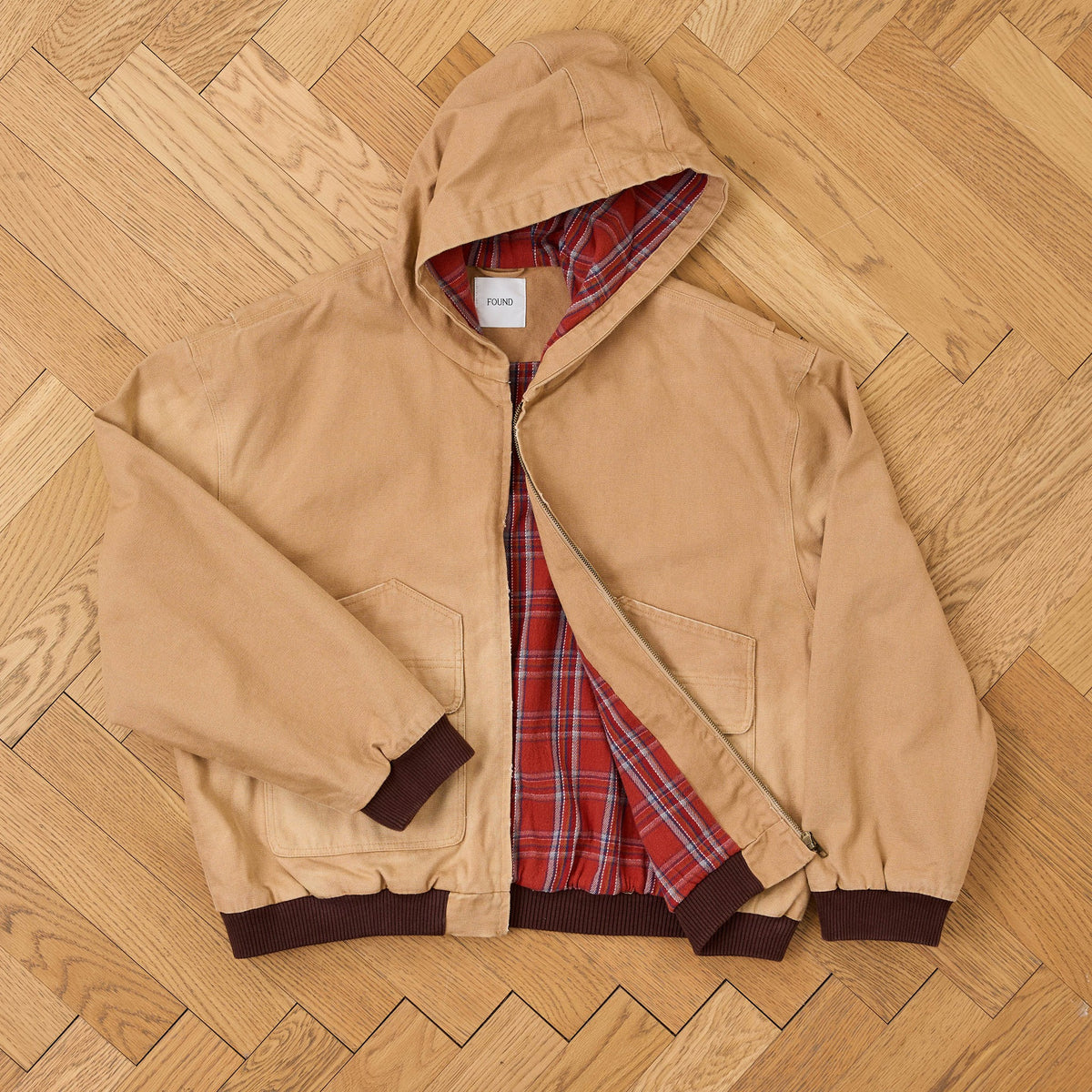Faded Canvas Work Hoodie Sand, detail 2