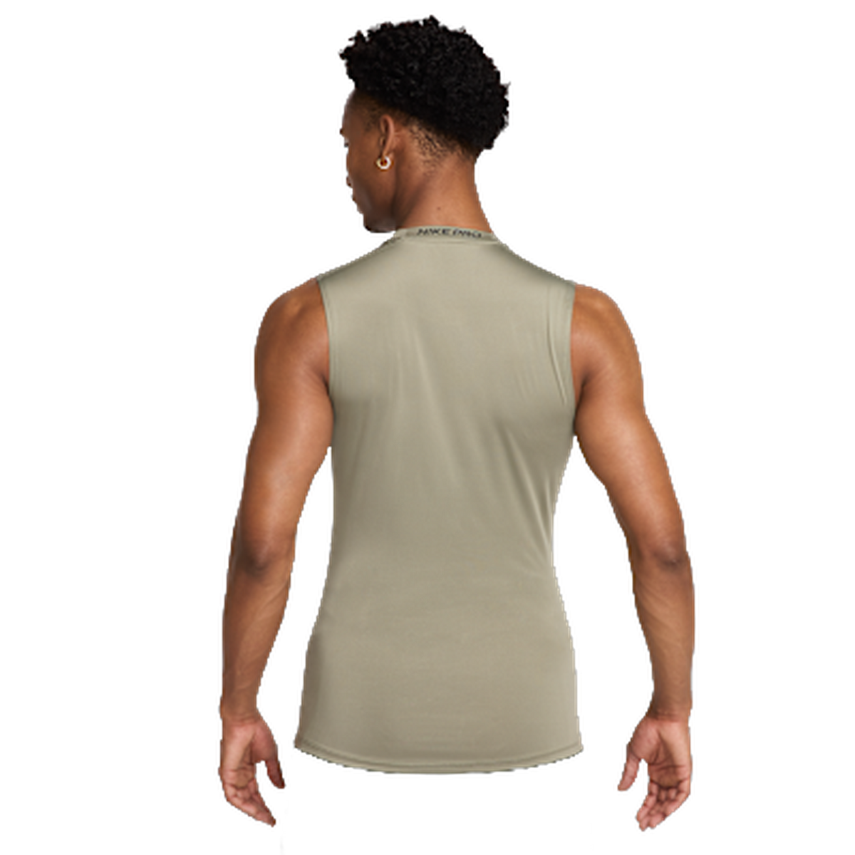 Nike Pro Men's Dri-FIT Tight Sleeveless Fitness Top Light Army/Black — kolab