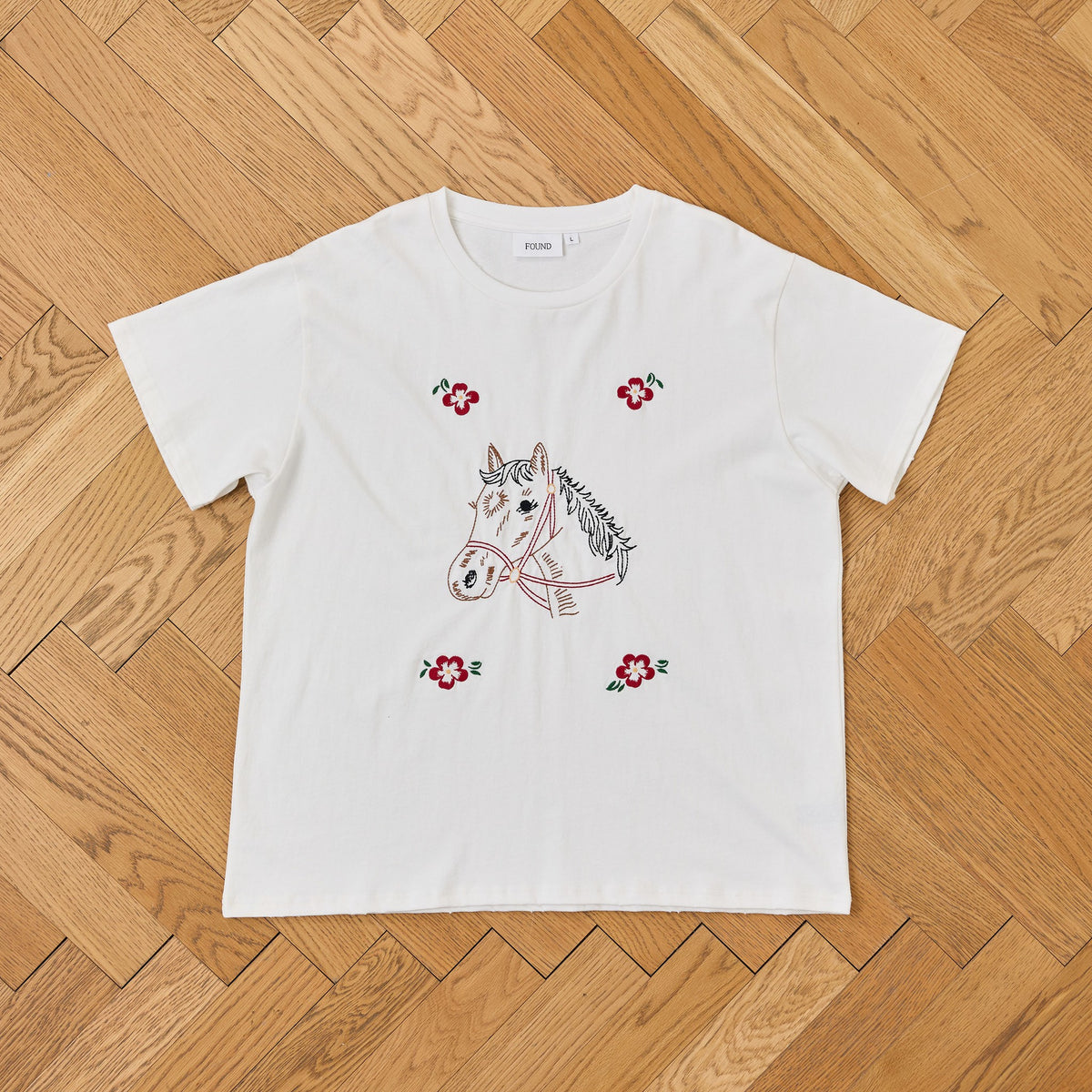 Floral Horse Tee Off White, detail 1