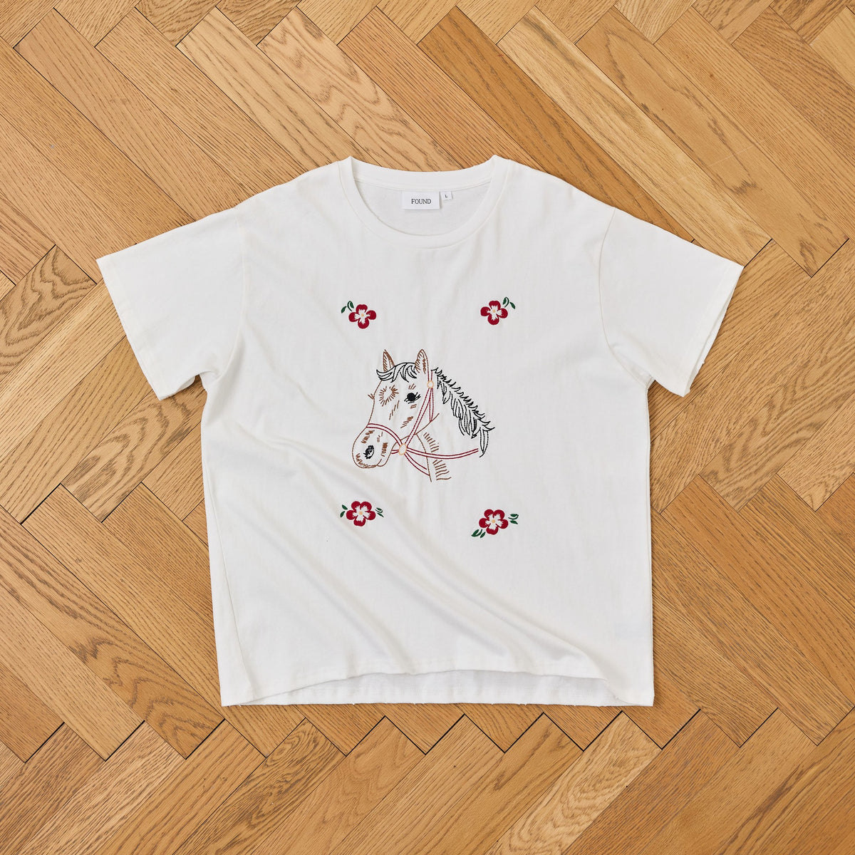 Floral Horse Tee Off White, detail 2