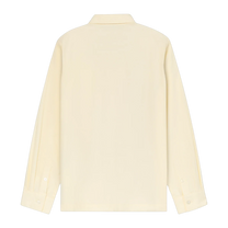 Flower Applique Button Up Shirt White