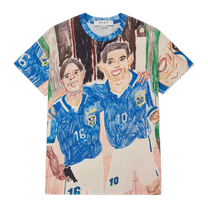 Full Print Illustrated Raw Edge T-shirt - Printed