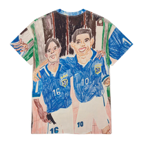 Full Print Illustrated Raw Edge T-shirt - Printed