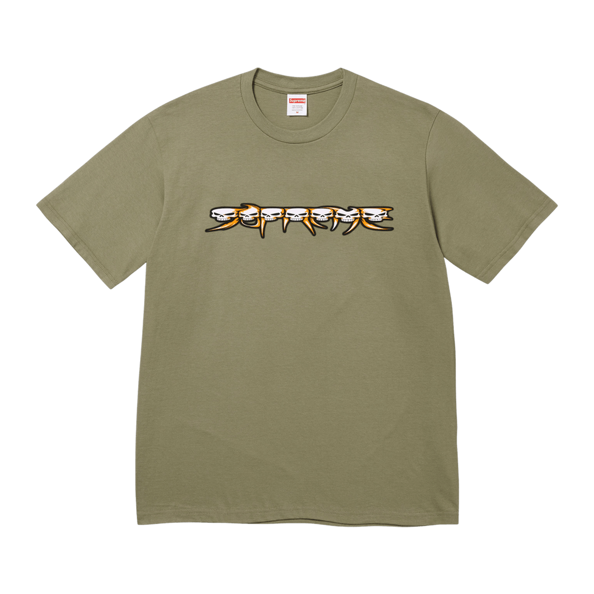 Supreme Skulls Spellout Tee 'Light Olive'