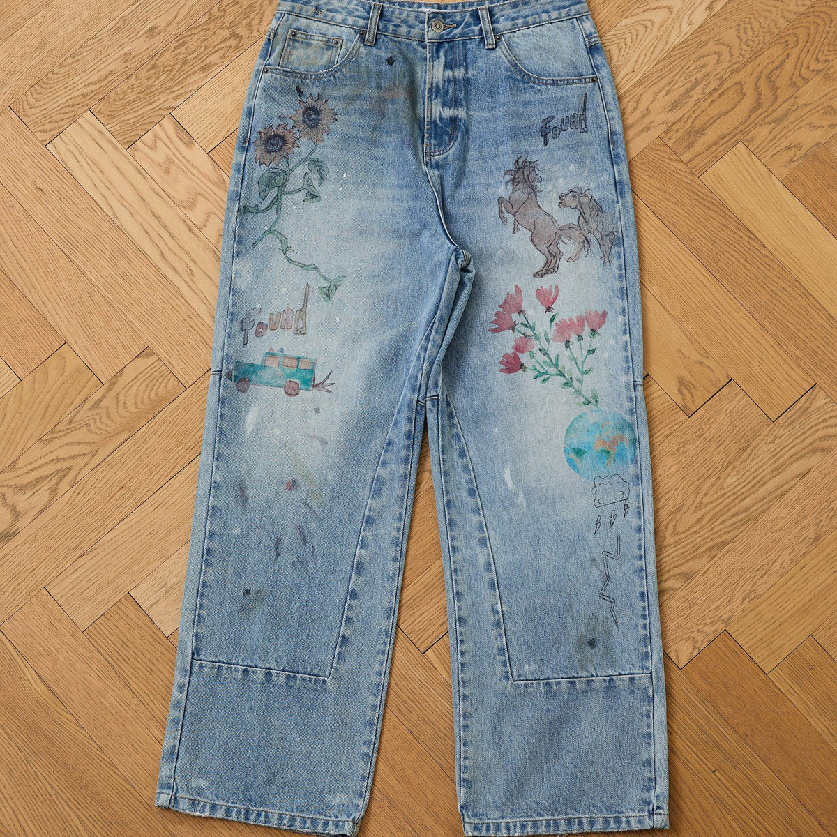 Hand Art Jeans Light Vintage Blue, detail 1