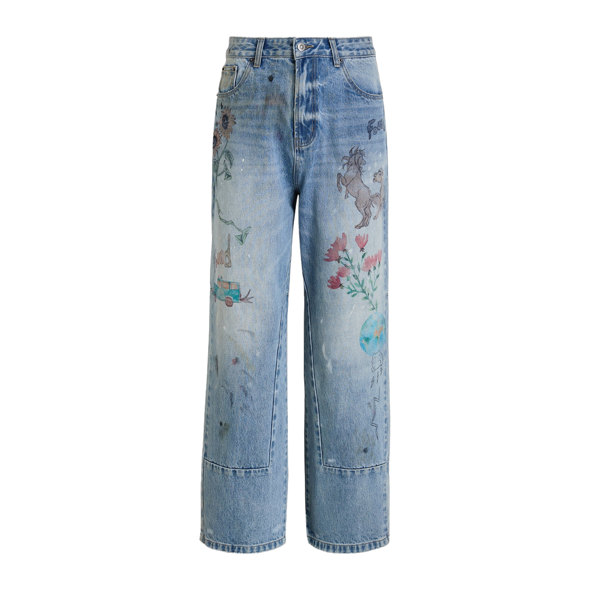 Hand Art Jeans Light Vintage Blue, front
