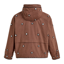 Hand Embroidered Hooded Jacket Espresso