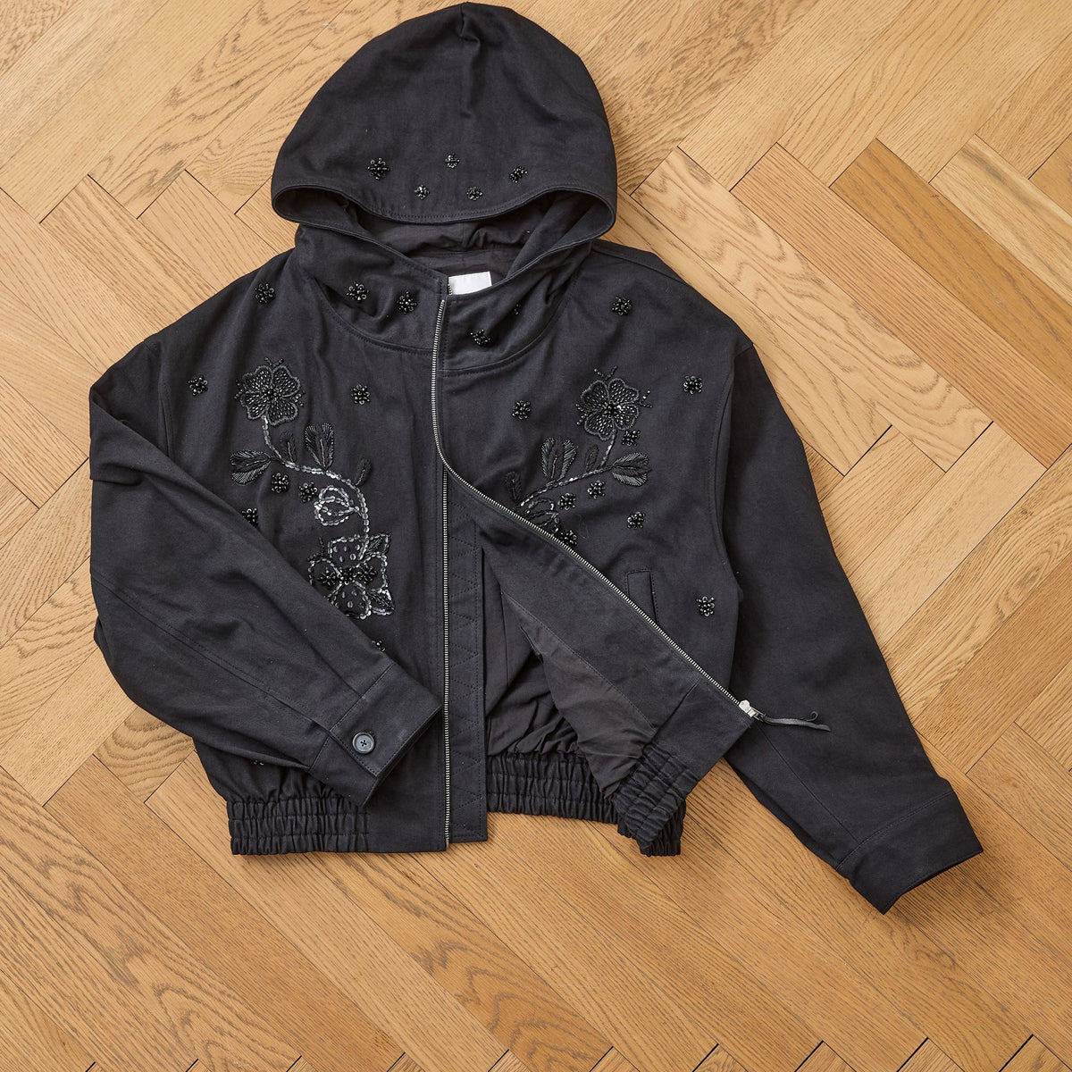 Hand Embroidered Tonal Anorak Jacket, detail 1