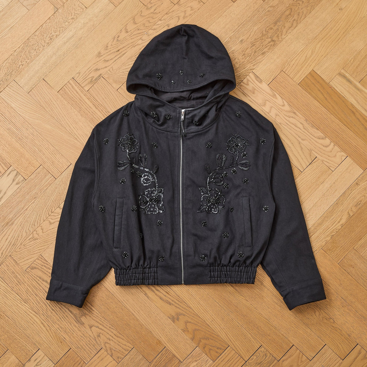 Hand Embroidered Tonal Anorak Jacket, detail 2