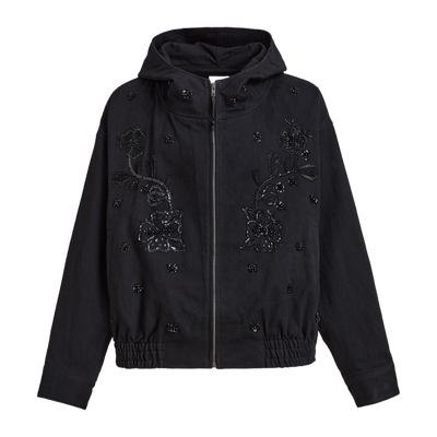 Hand Embroidered Tonal Anorak Jacket, front
