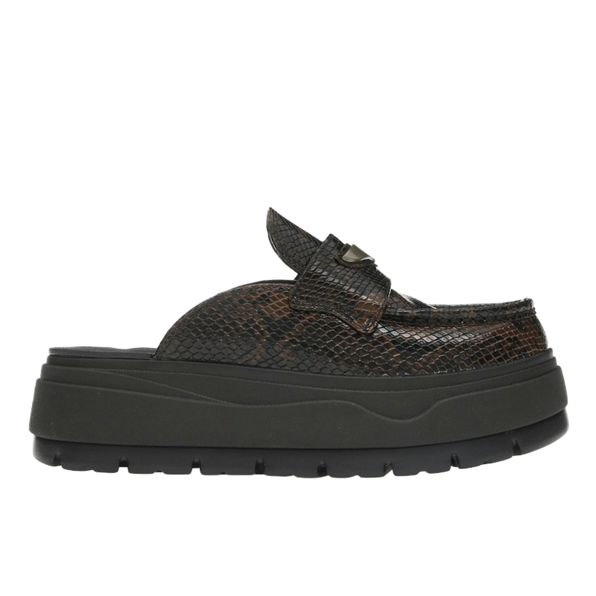 Jordan Mule Croc Velvet Brown · kolab