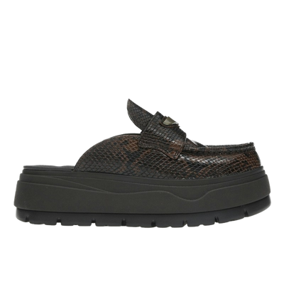 Jordan Mule Croc Velvet Brown · kolab