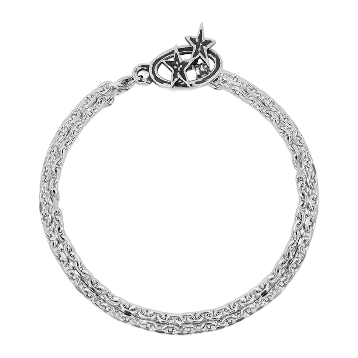 Two Jeys Icon Double Chain Bracelet Silver