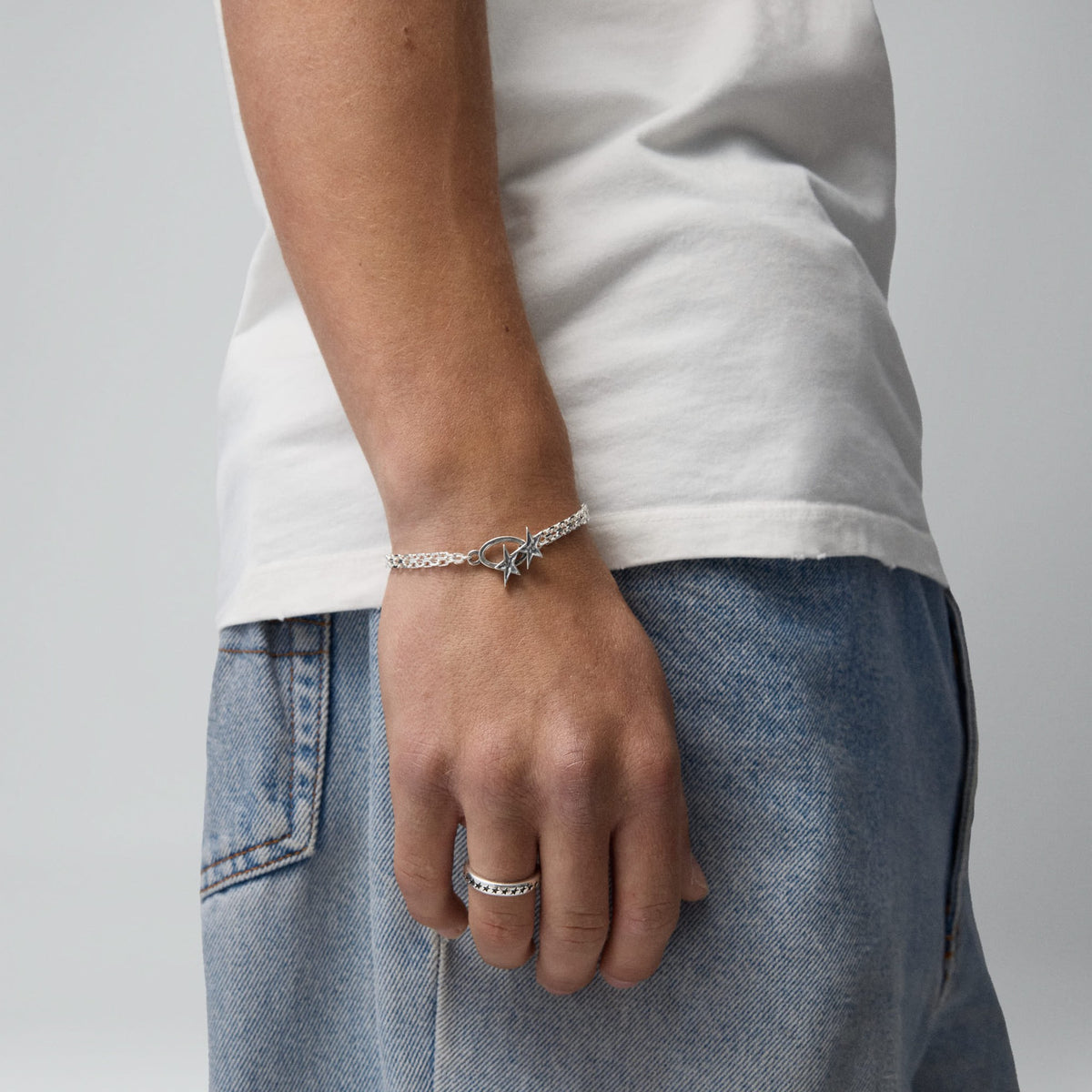 Two Jeys Icon Double Chain Bracelet Silver