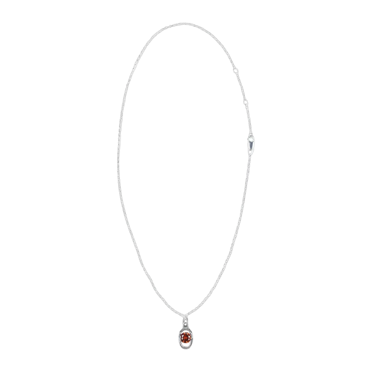 Icon Link Ruby Necklace Silver Única
