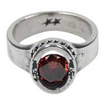 Icon Link Ruby Ring Silver