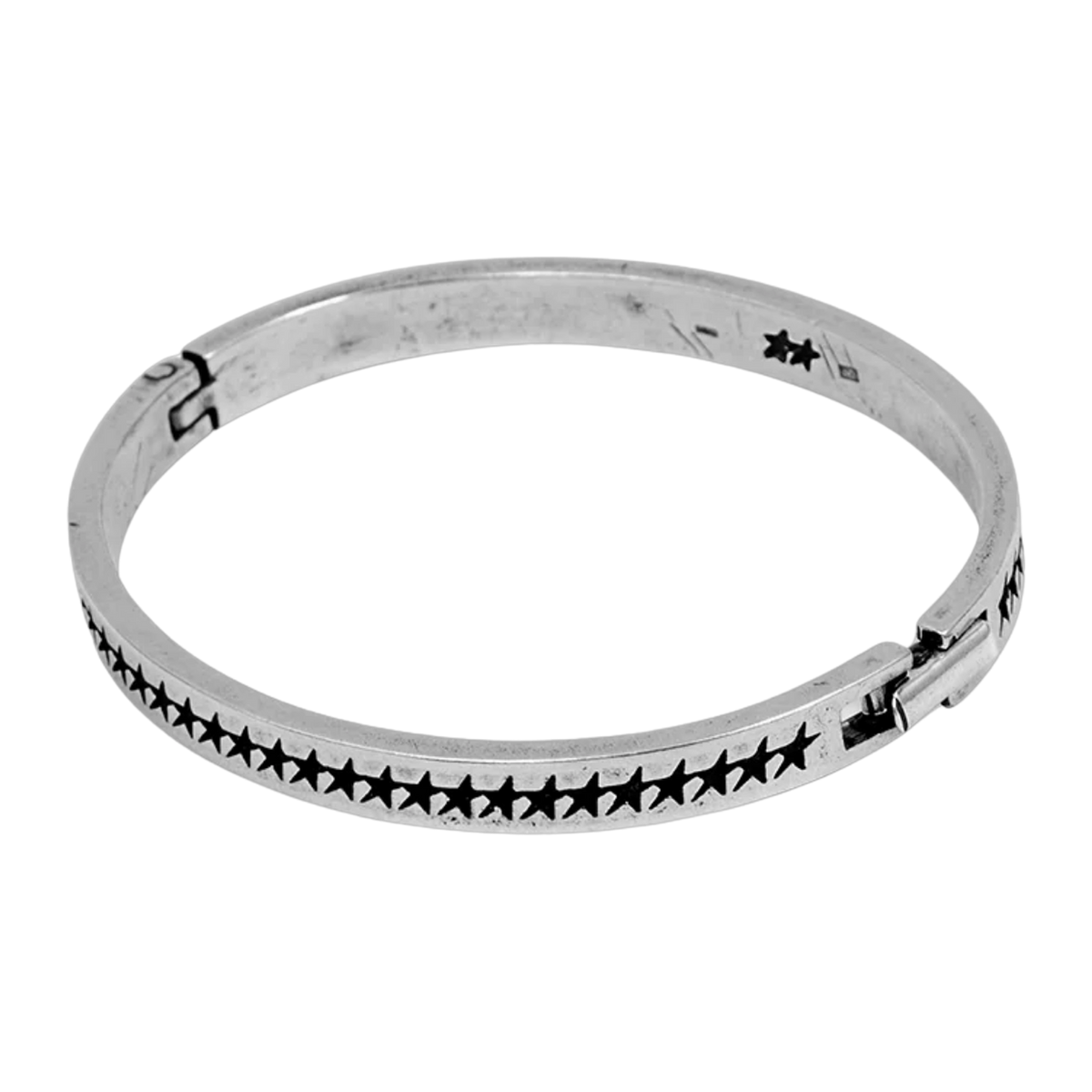 Icon Stars Closed Bangle Silver Large