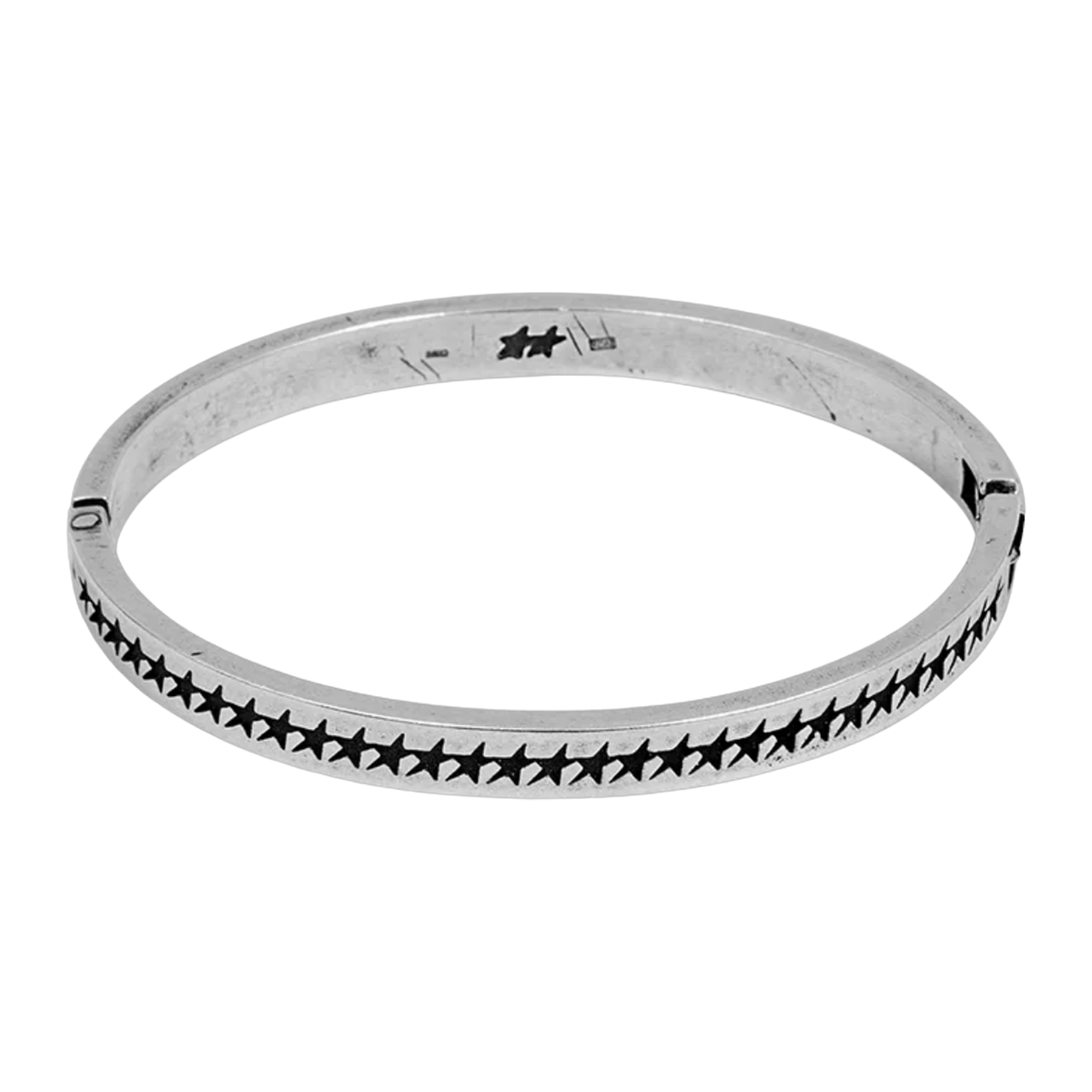 Icon Stars Closed Bangle Silver Large