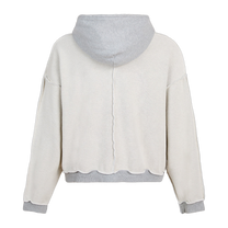 Inside-Out Zip Up Hoodie Heather Gray, back