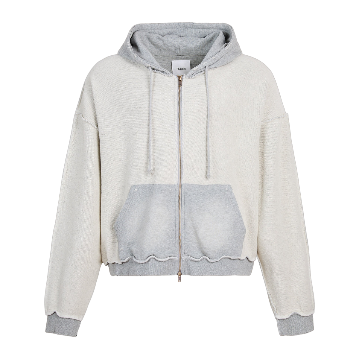 Inside-Out Zip Up Hoodie Heather Gray, front