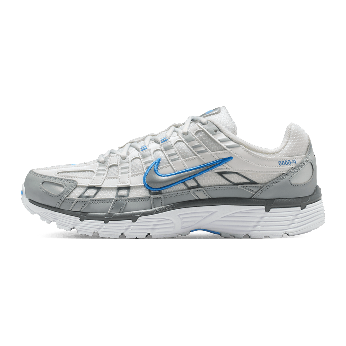 Nike P-6000 White Metallic Silver Blue