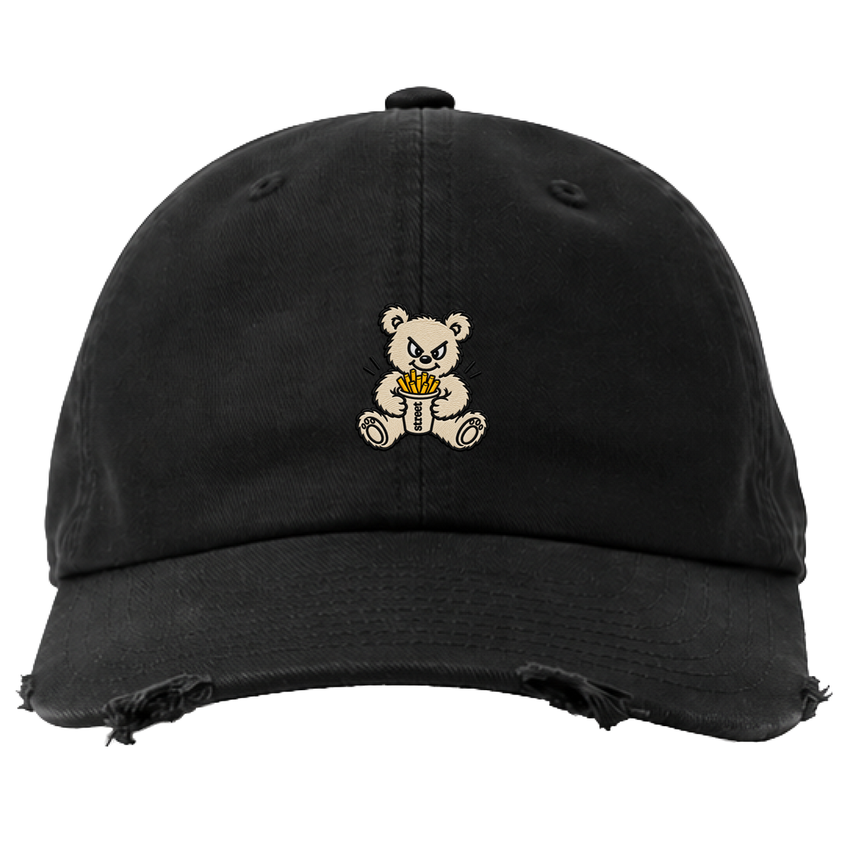 Kolab x Street Black Distressed Cap