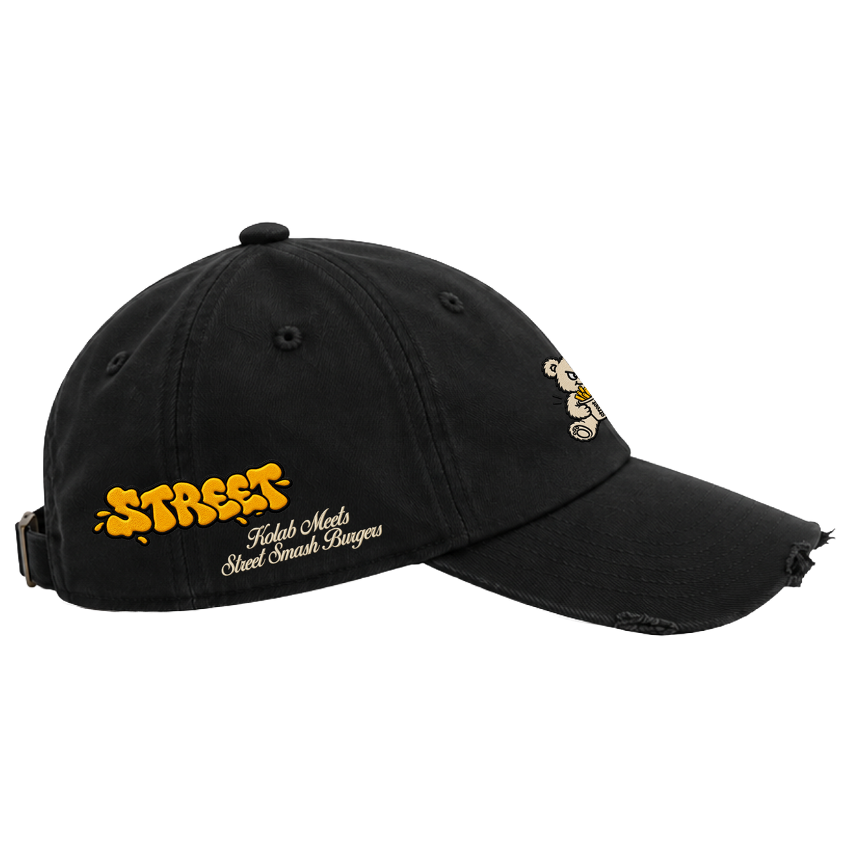 Kolab x Street Black Distressed Cap