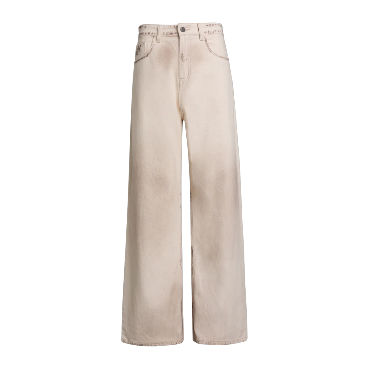 Lacy Baggy Jeans Dirty White