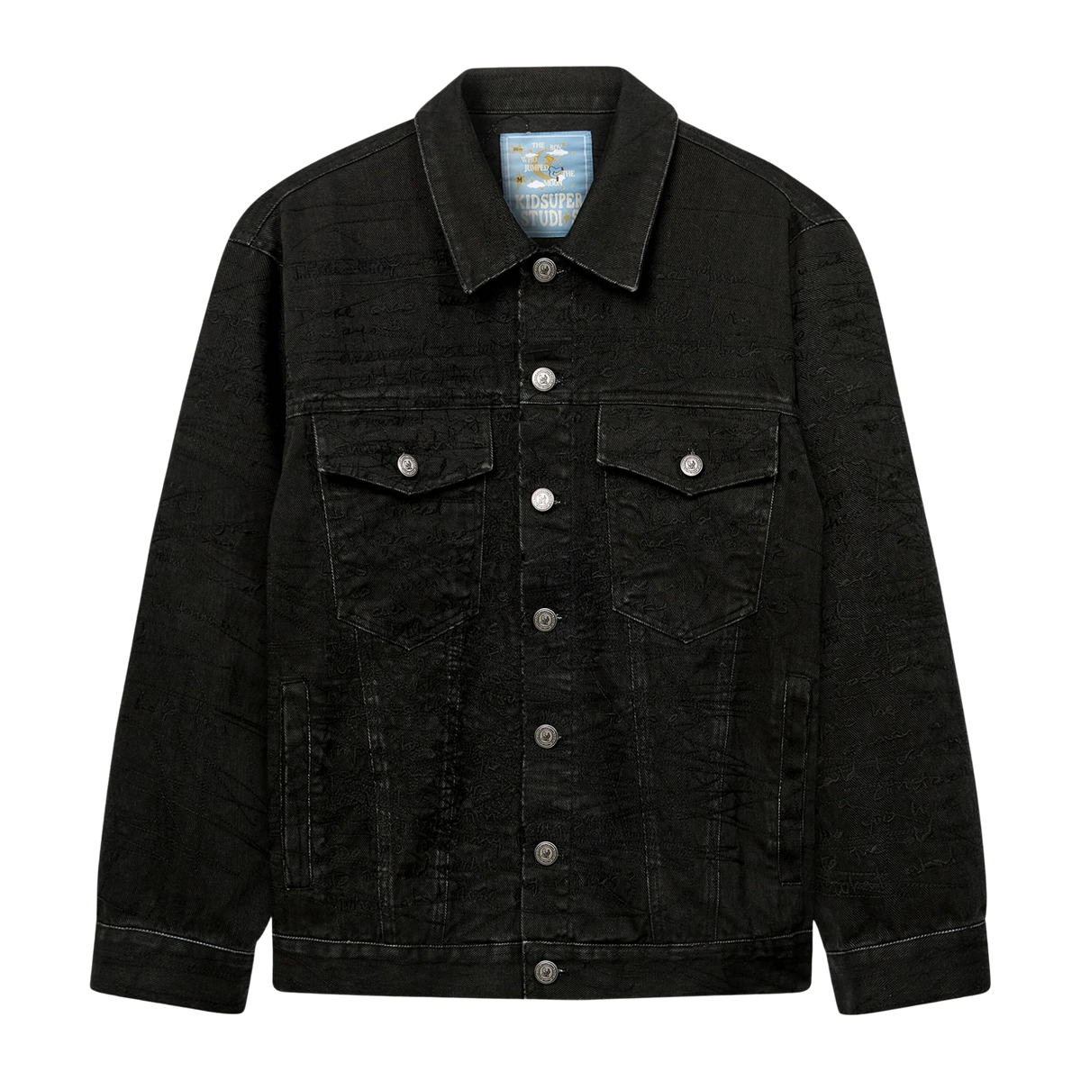 Manuscript Embroidered Jacket Black