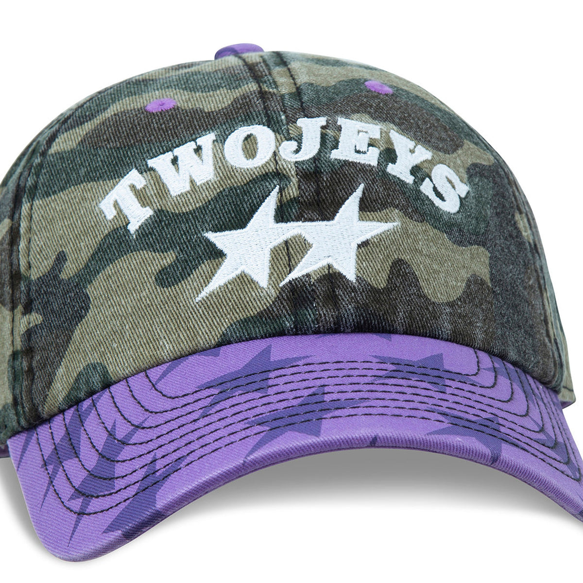 Two Jeys Mismatched Camo Dad Cap Camo/Purple
