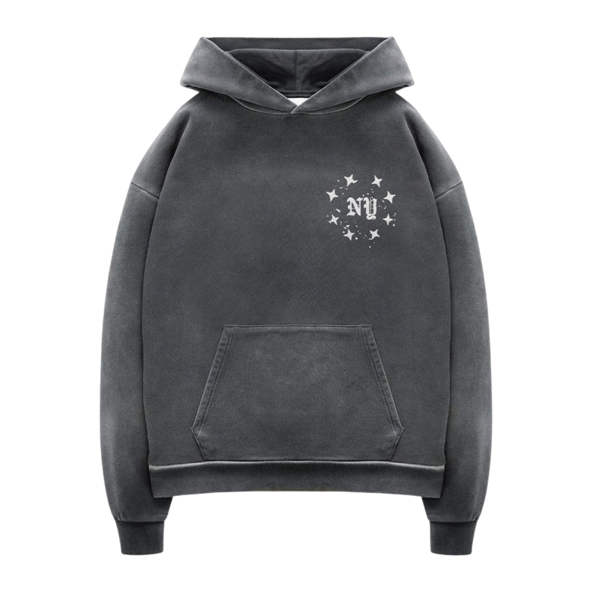 NY PAINT SPLATTER WASHED GREY HOODI