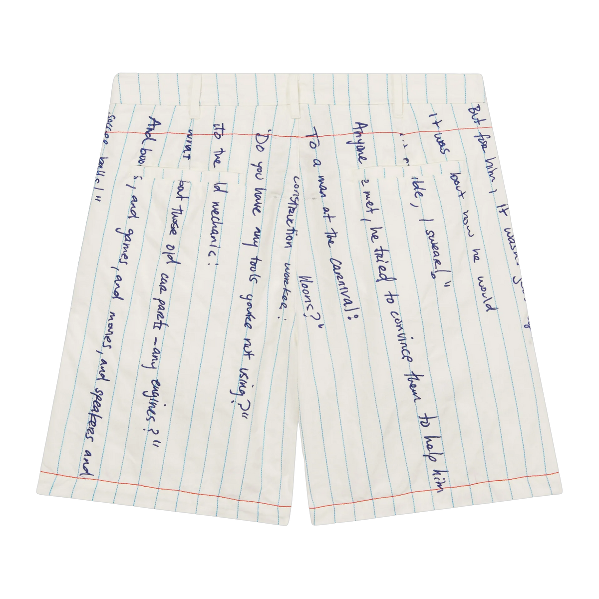 Paper Handwriting Pleated Short White