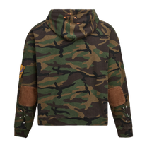 Patch Camo Zip Up Hoodie Vintage Woodland, back