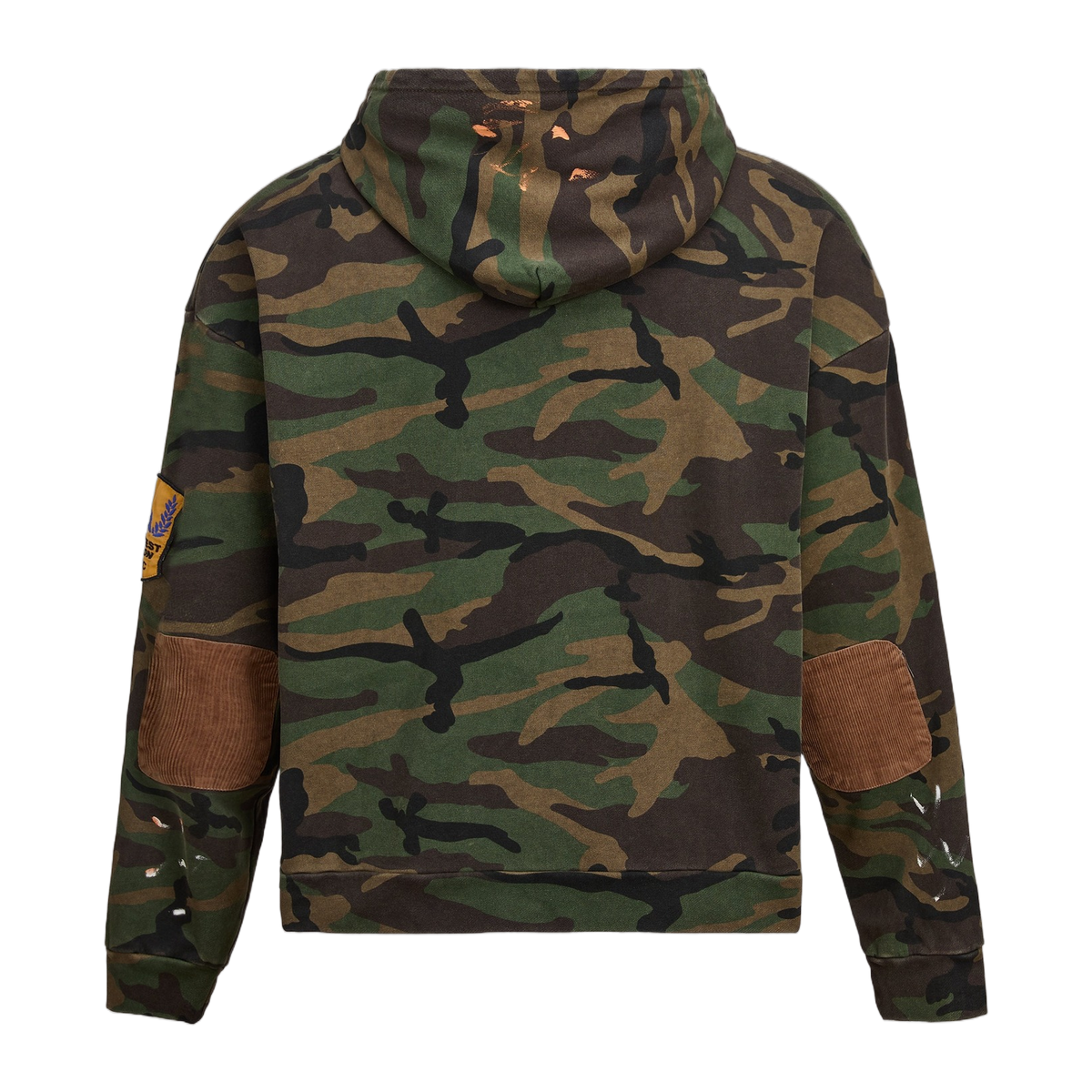Patch Camo Zip Up Hoodie Vintage Woodland, back