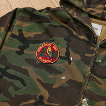 Patch Camo Zip Up Hoodie Vintage Woodland, detail 3