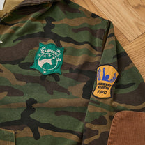 Patch Camo Zip Up Hoodie Vintage Woodland, detail 4