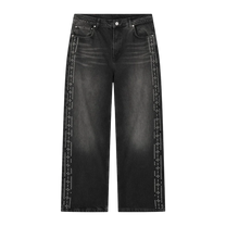 PESO BLACK STUDDED DENIM JEANS