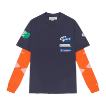 Piet F.C. Knitted Sleeve T-shirt - Navy/Orange