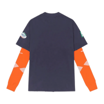 Piet F.C. Knitted Sleeve T-shirt - Navy/Orange