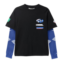 Piet F.C. Knitted Sleeve T-shirt - Vintage Black/Blue